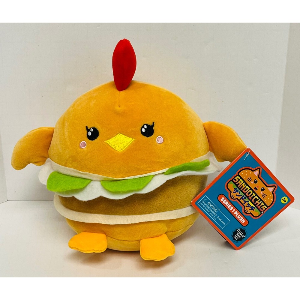 Sandoichis Series 1 Charlie the Chicken Sando Plush 8 Inch Yellow Foodie Toy NWT